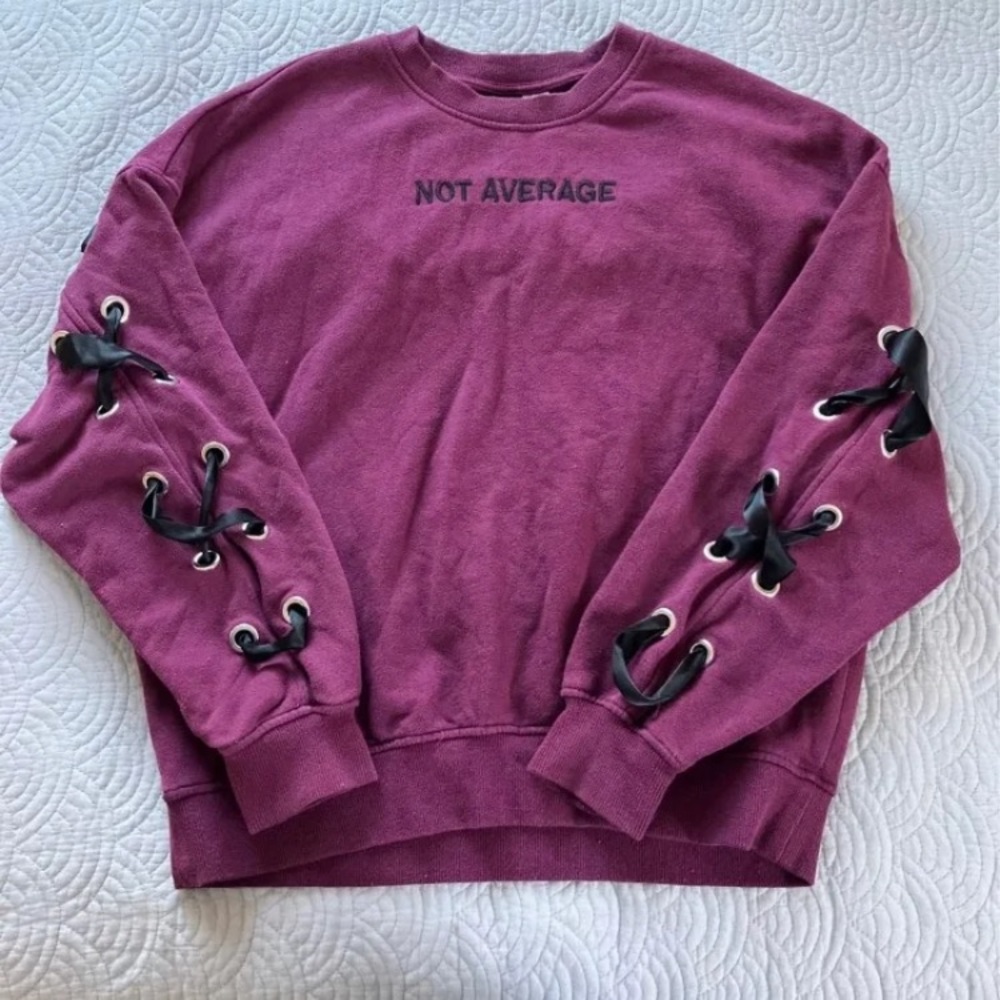 H&M Not Average Lace Up Sweatshirt S